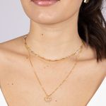 Colar Coração Cravejado- banho ouro 18k