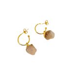 Argola Pedra Natural- banho ouro 18k