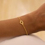 Pulseira Coração- banho ouro 18k