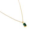 Colar Esmeralda- banho ouro 