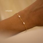 Pulseira Infantil Pérolas- banho ouro 18k