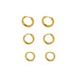 Trio Argolas Basic- banho ouro 18k