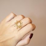 Anel Raios de Sol- banho ouro 18k