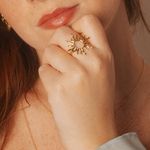 Anel Raios de Sol- banho ouro 18k
