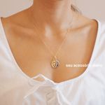 Colar Duo Astral- banho ouro 18k e prata