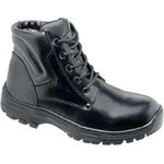 Bota Cano Curto Padrão Pm Militar Couro Alto Brilho (Borzeguim)