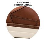 TENIS MASCULINO DENVER WHISKY EM COURO SOLADO COSTURADO CONFORTAVEL