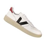 Tenis V Masculino ForkVt Branco 100% Couro Com Solado Costurado 