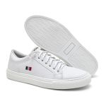 TENIS CASUAL MASCULINO LONDRES BRANCO AJUSTE CALCE FACIL ELASTICO COM SOLADO COSTURADO 