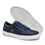 TENIS CASUAL MASCULINO LONDRES MARINHO AJUSTE ELASTICO CALCE FACIL COM SOLADO COSTURADO 