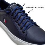 TENIS CASUAL MASCULINO LONDRES MARINHO AJUSTE ELASTICO CALCE FACIL COM SOLADO COSTURADO 