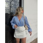 Blusa Bufante Listras Azul