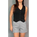 Short Alfaiataria Ana Cinza