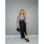 Saia Melis Midi Alfaiataria Preta