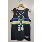 Milwaukee Bucks silk (jogador) Antetokounmpo 34 - Preto