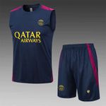 Conjunto De Treino Regata + Short PSG - Azul Marinho 22/23 (detalhes roxo)