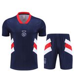 Conjunto De Treino Camisa + Short Ajax 23/24 - Masculino Azul (gola Vermelha)