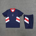 Conjunto De Treino Camisa + Short Ajax 23/24 - Masculino Azul (gola Vermelha)