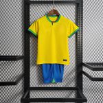 Conjunto Infantil Brasil Home 22/23 - Amarelo