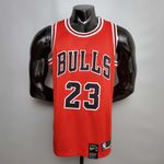 Jordan #23 Chicago Bulls NBA Jersey - Silk Jogador Vermelho (símbolo NK branco)