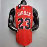 Jordan #23 Chicago Bulls NBA Jersey - Silk Jogador Vermelho (símbolo NK branco)