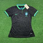 CAMISA FEMININA DA SELEÇÃO BRASILEIRA PRETA COPA 2022