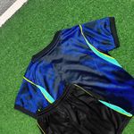 Conjunto Infantil Brasil Away II - Copa do Mundo 2026 – Azul – Torcedor Infantil (SHORT PRETO)