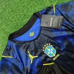 Conjunto Infantil Brasil Away II - Copa do Mundo 2026 – Azul – Torcedor Infantil (SHORT PRETO)