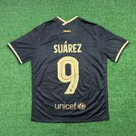 (ATENÇÃO A FONTE) Camisa Retrô Barcelona Away Ii 20/21 - Suárez #9 - Preta - Torcedor Masculina Luis Suárez #9 