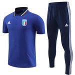 Conjunto Treino Polo Itália 22/23 Camisa + Calça - Masculino Azul