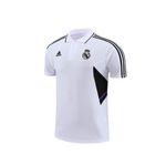 Conjunto Treino Polo Real Madrid 22/23 Camisa + Calça - Masculino Branca (detalhe preto)