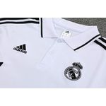 Conjunto Treino Polo Real Madrid 22/23 Camisa + Calça - Masculino Branca (detalhe preto)
