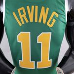 Boston Celtics IRVING#11 Gold NBA Jersey - Silk Jogador- Verde/amarelo