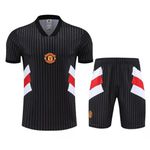 Conjunto De Treino Camisa + Short Manchester United 23/24 - Masculino Preto Listrada