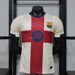 Camisa Barcelona 26/27 - Bege/Vermelho - Jogador Masculina