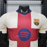 Camisa Barcelona 26/27 - Bege/Vermelho - Jogador Masculina