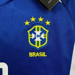 Camisa Retrô Brasil Away II 2002 - Rivaldo #10 - Azul - Torcedor Masculina 