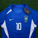 Camisa Retrô Brasil Away II 2002 - Rivaldo #10 - Azul - Torcedor Masculina 