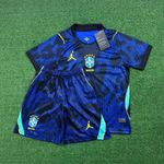 Conjunto Infantil Brasil Away II 26/27 – Azul – Jordan (SHORT AZUL)