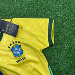 Conjunto Infantil Brasil Home I 26/27 – Amarelo e Azul – Nike