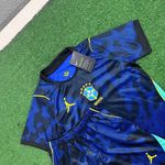 Conjunto Infantil Brasil Away II 26/27 – Azul – Jordan (SHORT AZUL)