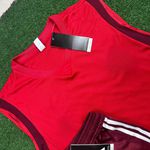 Conjunto Treino Internacional Regata e short 2024/25 Vermelho/Vinho
