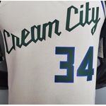 NBA Milwaukee Cream City silk (jogador) giannis antetokounmpo 34 - bege