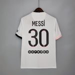 Camisa Paris Saint-Germain branca Messi nº 30 torcedor 21/22