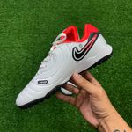 Chuteira Society Nike Tiempo (tf) - Branco/laranja (NIKE PRETO)