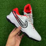 Chuteira Society Nike Tiempo (tf) - Branco/laranja (NIKE PRETO)