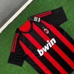 Camisa Retrô Ac Milan Home I Pirlo #21 08/09 - Vermelha E Preta