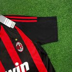 Camisa Retrô Ac Milan Home I Pirlo #21 08/09 - Vermelha E Preta