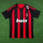Camisa Retrô Ac Milan Home I Pirlo #21 08/09 - Vermelha E Preta