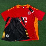 Conjunto Camisa e Short BAYERN de Munique 2024/25 Masculino - Laranja/Preto
